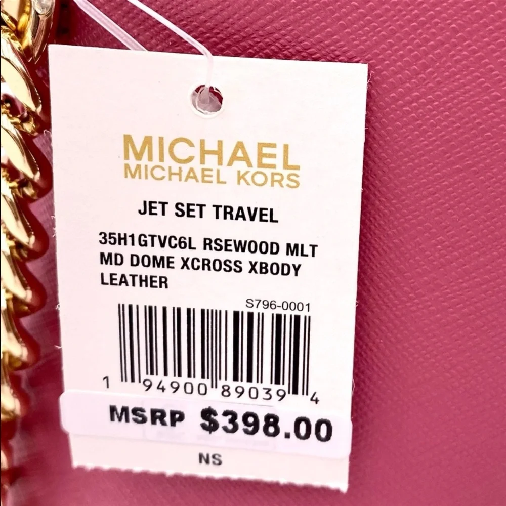 Michael Kors MD Dome Crossbody Rosewood Multi - Picture 8 of 11